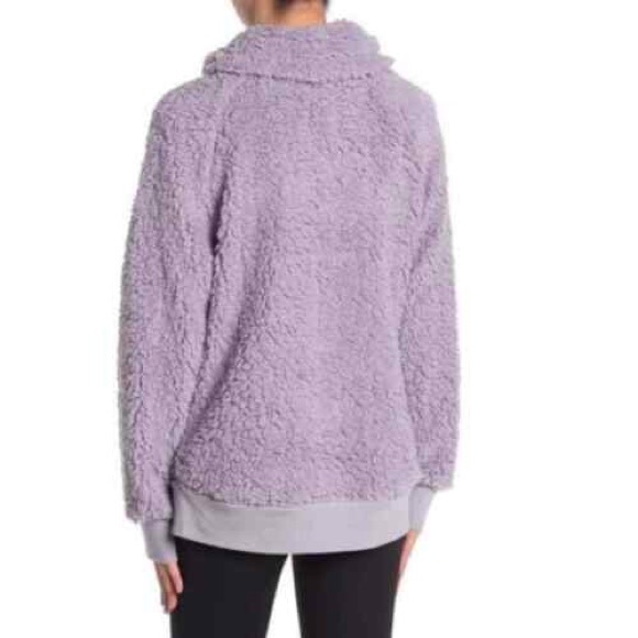 Z by Zella Power Up Cozy Faux Shearling Half Zip Pullover Lilac Purple Large - Picture 2 of 11